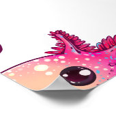 Poster Bande dessinée du mignon Axolotl (Coin)