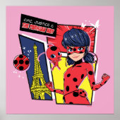 Poster Bande dessinée Miraculaire Ladybug Parisienne (Devant)