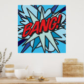 Poster Bande dessinée Pop Art BANG (Cuisine)