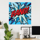 Poster Bande dessinée Pop Art BANG (Bureau à domicile)