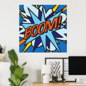 Poster Bande dessinée Pop Art BOOM Superhero (Bureau à domicile)