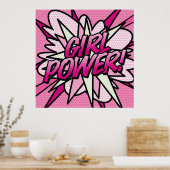 Poster Bande dessinée Pop Art GIRL POWER (Cuisine)