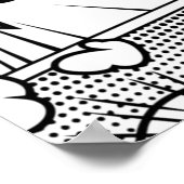Poster Bande dessinée Pop Art noir et blanc (Coin)