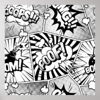 Bande dessinée Pop Art noir et blanc