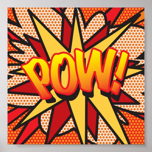 Poster Bande dessinée Pop Art POW (Devant)