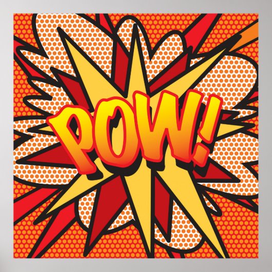 Poster Bande dessinée Pop Art POW Super-héros (Devant)