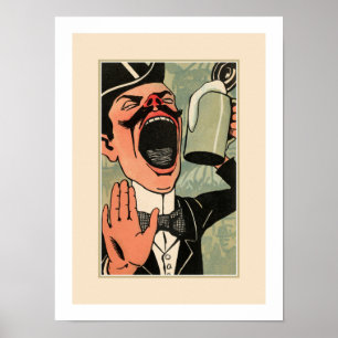 Poster Bande dessinée potable de grande bière vintage