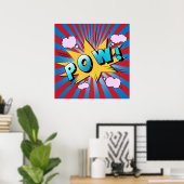 Poster Bande dessinée Pow Pop Art Typographie (Bureau à domicile)