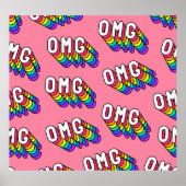 Poster Bande dessinée rose d'OMG (Devant)