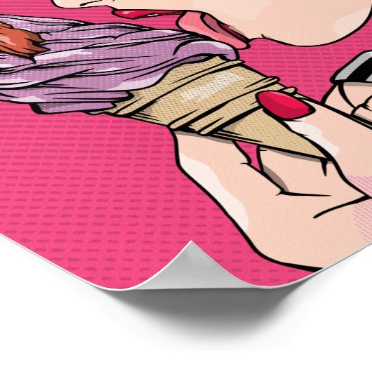 Poster Bande dessinée style glace lécher (Coin)
