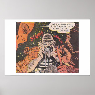 Poster Bande dessinée vintage d'horreur   1960 Livres com