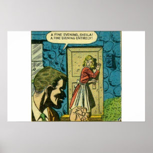 Poster Bande dessinée vintage d'horreur   âge d'or