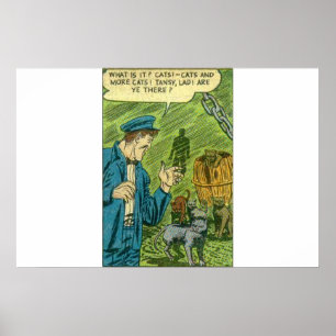 Poster Bande dessinée vintage d'horreur   Ancienne bande 