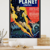 Poster Bande dessinée vintage "Planet Stories" (Cuisine)
