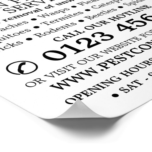 Poster Bande d'or rose - Cockroach noir - Lutte antiparas (Coin)