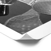 Poster Bande Poker noir et blanc (Coin)