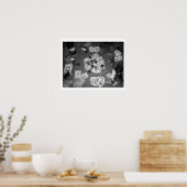 Poster Bande Poker noir et blanc (Cuisine)