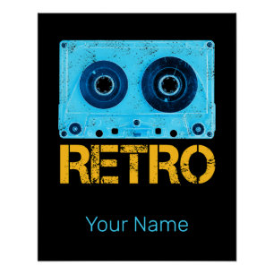 Poster Bande Retro Rechercher Cassette Vintage Fête des a