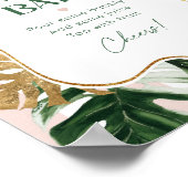 Poster Bande rose tropicale chic mimosa (Coin)
