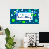 Poster Bandeau de fête d'anniversaire personnalisé pour g (Bureau à domicile)