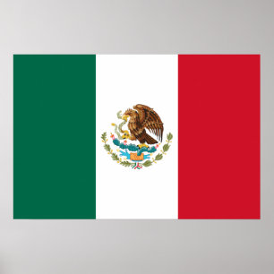 Poster Bandera de Mexico Drapeau national Mexicanos