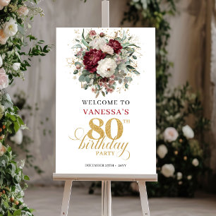 Poster Banderole de bienvenue pour 80e anniversaire aux m