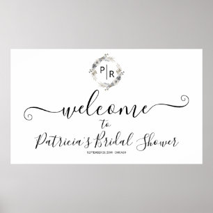 Poster Banderole de Bienvenue pour une Fête de Mariage Fl