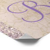 Poster Banderole de fête de libellules violettes et dorée (Coin)