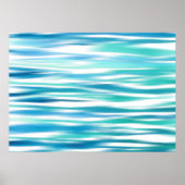 Poster Bandes abstraites turquoise Aqua (Devant)