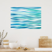 Poster Bandes abstraites turquoise Aqua (Cuisine)