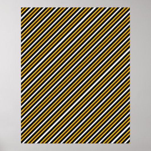 Poster Bandes arc-en-ciel blanc jaune (Devant)