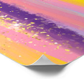 Poster Bandes arc-en-ciel colorées avec Parties scintilla (Coin)