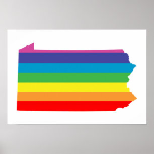 Poster bandes arc-en-ciel de pennsylvanie