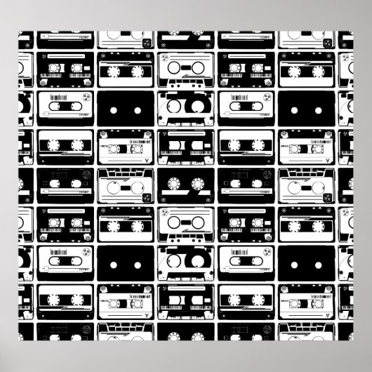 Poster Bandes audio rétro, motif à l'ancienne. (Devant)
