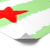 Poster Bandes d'aquarelle blanc vert Alphabet (Coin)