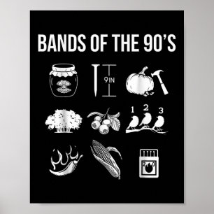 Poster Bandes De Musique Populaire Rétro Des Années 90 Ro