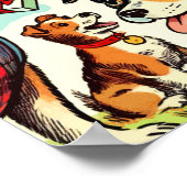 Poster Bandes dessinées pour chiens rétro (Coin)