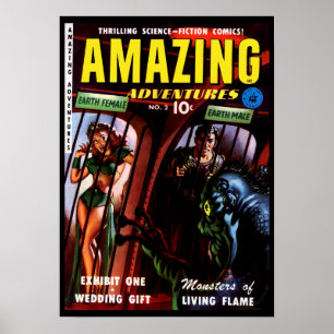 Poster Bandes dessinées rétro de science-fiction Amazing 