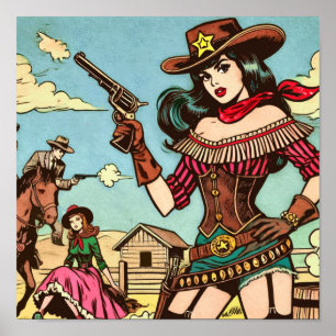 Poster Bandes dessinées vintage mignonne