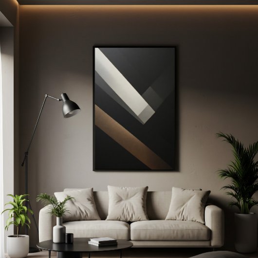Poster Bandes diagonales géométriques abstraites minimali