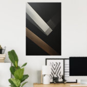Poster Bandes diagonales géométriques abstraites minimali (Bureau à domicile)