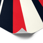 Poster Bandes diagonales rouges et noires sur fond beige  (Coin)