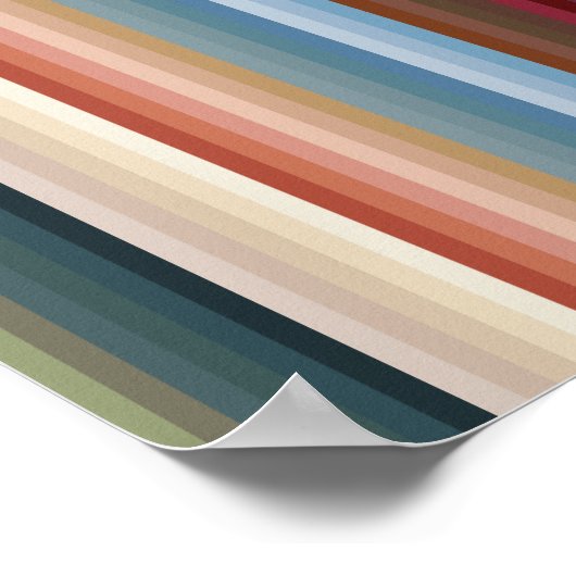 Poster Bandes multicolores Boho (Coin)