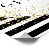 Poster Bandes noires et blanches Félicitations (Coin)