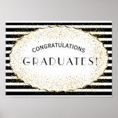 Poster Bandes noires et blanches Félicitations (Devant)