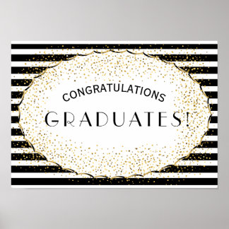 Poster Bandes noires et blanches Félicitations