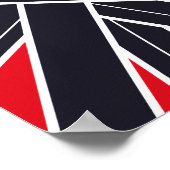 Poster Bandes noires rayonnantes sur fond rouge clair (Coin)