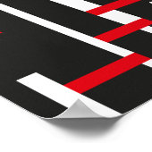 Poster Bandes rouges et blanches entrelacées (Coin)