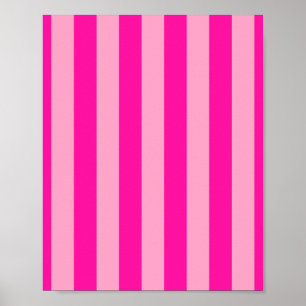 Poster Bandes verticales rose chaud