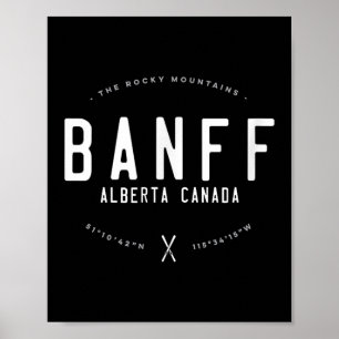 Poster Banff Alberta Canada Graphique Distressed Vintage